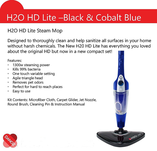 Experience the magic of Danoz Direct's H2O HD Lite Steam Mop in Limited Edition Blue! - Now 25% Off +