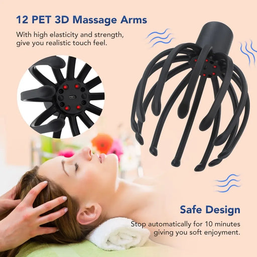 Experience ultimate relaxation and rejuvenation with the Danoz Direct Electric Octopus Claw Scalp Massager.