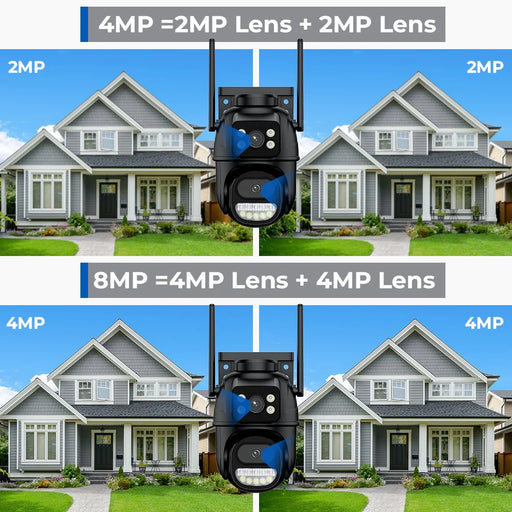 Capture every moment with the Danoz Direct 8MP 4K PTZ Wifi Camera! Featuring dual lenses, AI human detection, and auto Tracking
