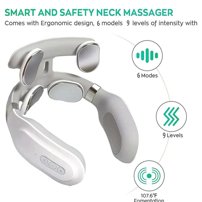 Danoz Direct - Danoz Direct, NeckMasseur with 4 massage Heads, Heat therapy, Vibration, Unparalleled neck and cervical spine relief