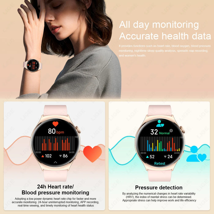 Discover the ultimate health and fitness companion with Danoz Direct's LIGE New 1.43 Inch AMOLED Screen Smart Watch.