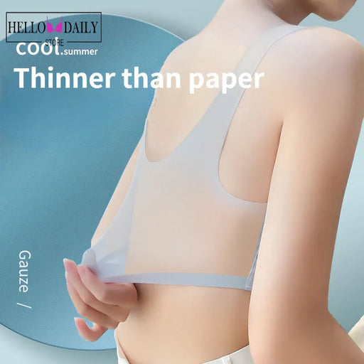 Danoz Direct - Silk Push Up Bra Sports Bralette Thinner Than Paper Sexy Sleep Lingerie -