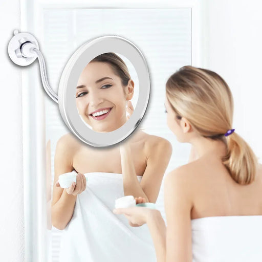 Enhance your beauty routine with our Danoz Direct - Flexible Makeup Mirror! With 10x magnification and 14 LED lights