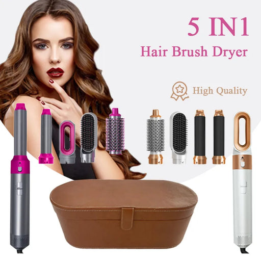 Transform your hair with Danoz Direct 5 in 1 Hair Dryer Hot Comb Set. Achieve professional results with this versatile styling tool