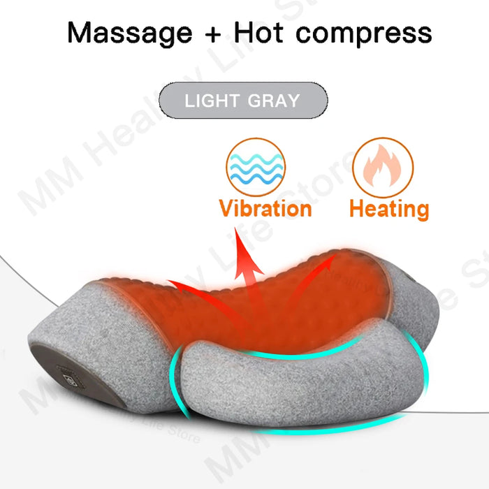 Experience the ultimate relaxation with our Danoz Direct neck massage pillow. Combining gentle vibrations and soothing heat -