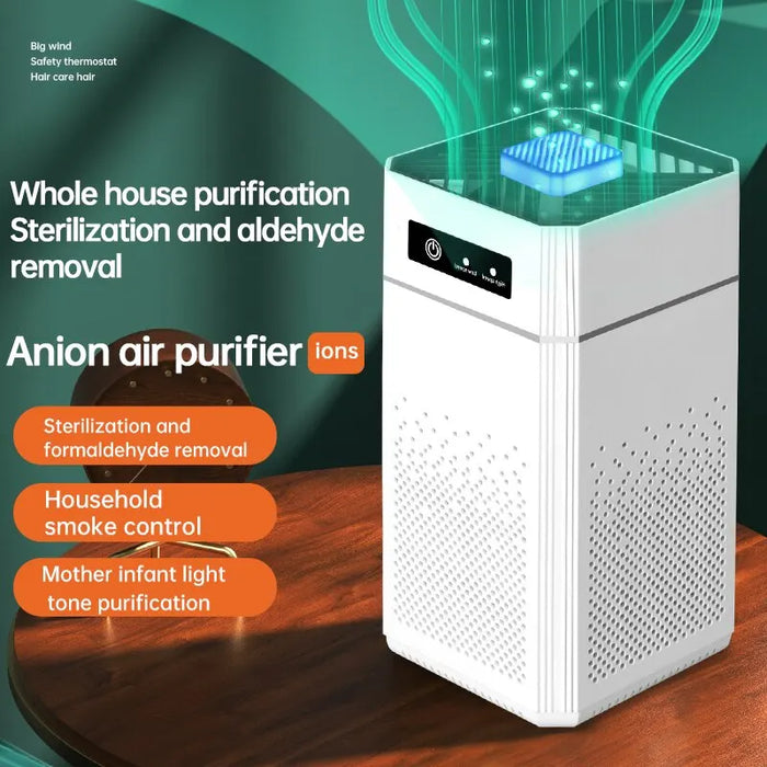 Transform your indoor air quality with Danoz Direct's Smart Air Purifier! Negative ions and H12 HEPA filtration ensure purer air,