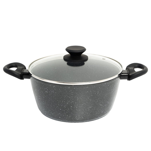 Stone Chef Forged Casserole With Lid Cookware Kitchen Black 24cm