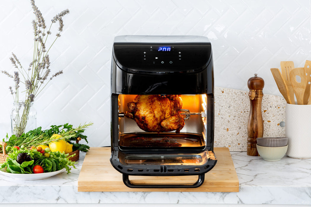 Danoz Direct - 12L Digital Air Fryer w/ 200C, 7 Cooking Settings & Rotisserie Function