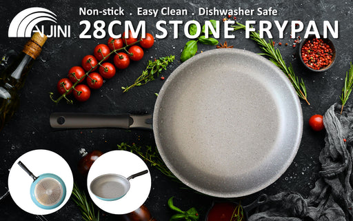 Fanjini Stone Frypan Frying Pan 28cm Non-Stick Induction Ceramic Round PURE SKY BLUE