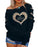 Azura Exchange Leopard Rhinestone Heart Graphic Sweatshirt - L