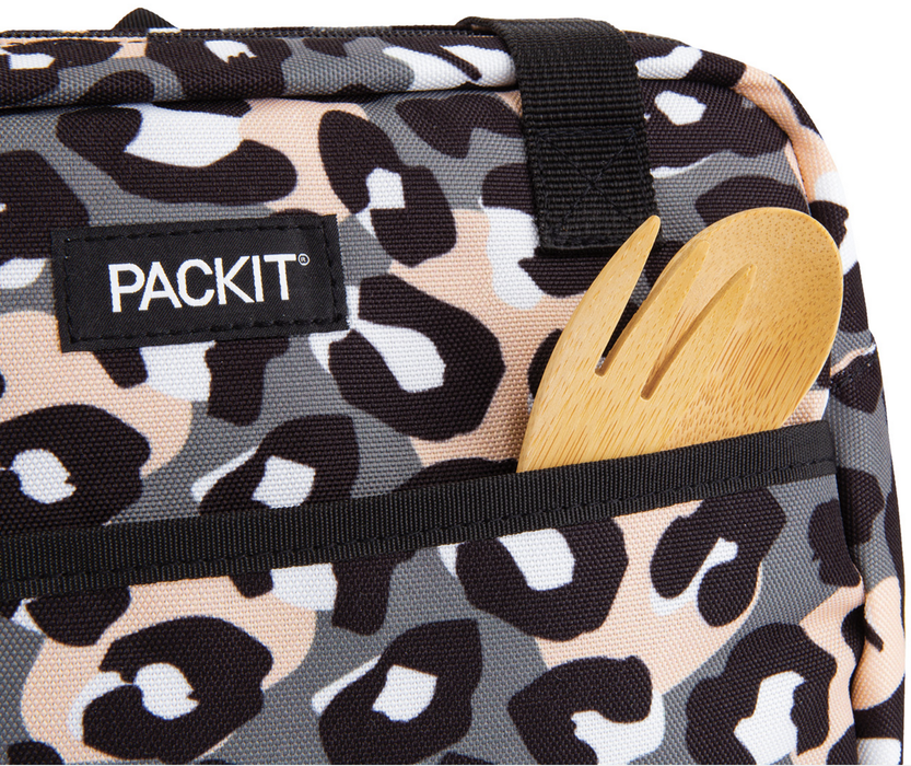 PACKIT Freezable Ice Lunch Bag Tote Food Storage Camping Travel Tiger - Wild Leopard