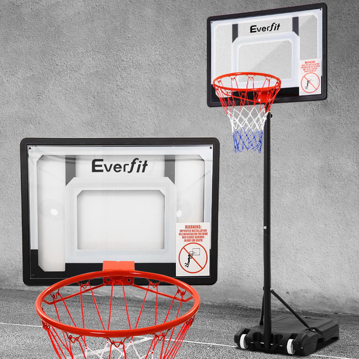 Danoz Direct - Everfit 2.1M Basketball Hoop Stand System Adjustable Portable Pro Kids Clear
