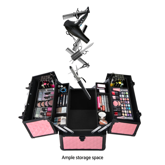 Danoz Direct - Embellir Portable Cosmetic Beauty Makeup Case - Diamond Pink