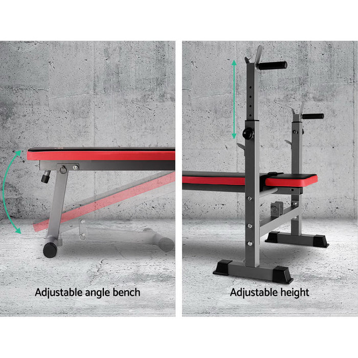 Danoz Direct - Everfit Weight Bench Squat Rack Bench Press Home Gym Equipment 200kg