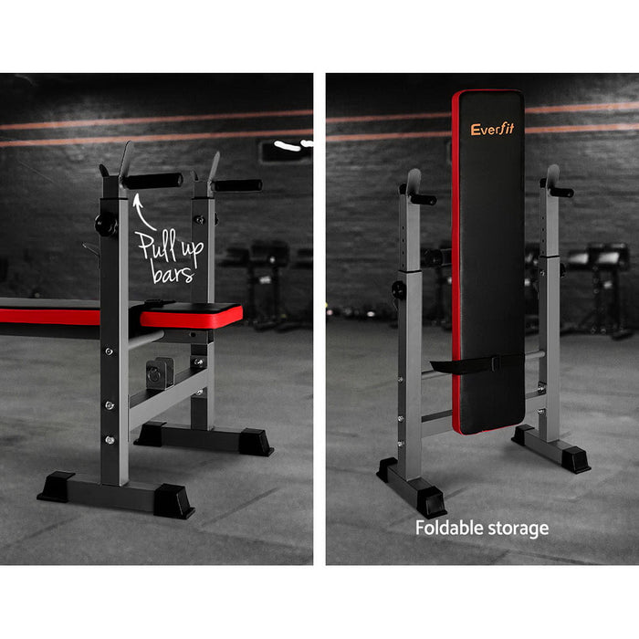 Danoz Direct - Everfit Weight Bench Squat Rack Bench Press Home Gym Equipment 200kg