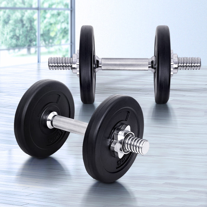 Danoz Direct -  10KG Dumbbells Dumbbell Set Weight Training Plates Home Gym Fitness Exercise