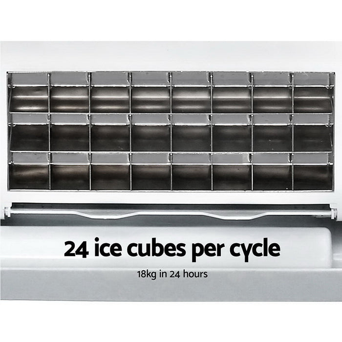 Danoz Direct - DEVANTi 3.2L Portable Ice Cube Maker Cold Commercial Machine Stainless Steel