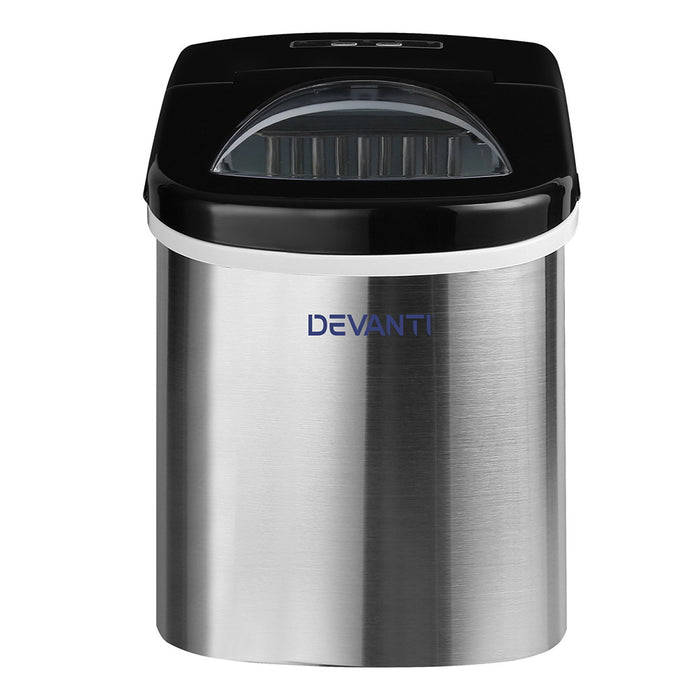 Danoz Direct - Devanti 2.4L Stainless Steel Portable Ice Cube Maker