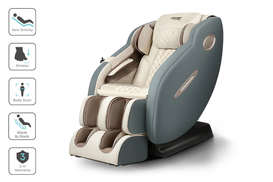 Danoz Direct - Livemor Massage Chair Electric Recliner Massager Grey Ozeni