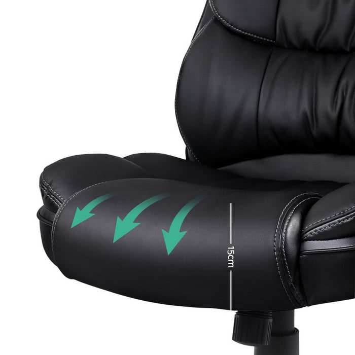 Danoz Direct - Artiss 8 Point Massage Office Chair Heated Seat PU Black