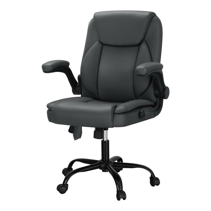 Danoz Direct - Artiss 2 Point Massage Office Chair Leather Mid Back Grey