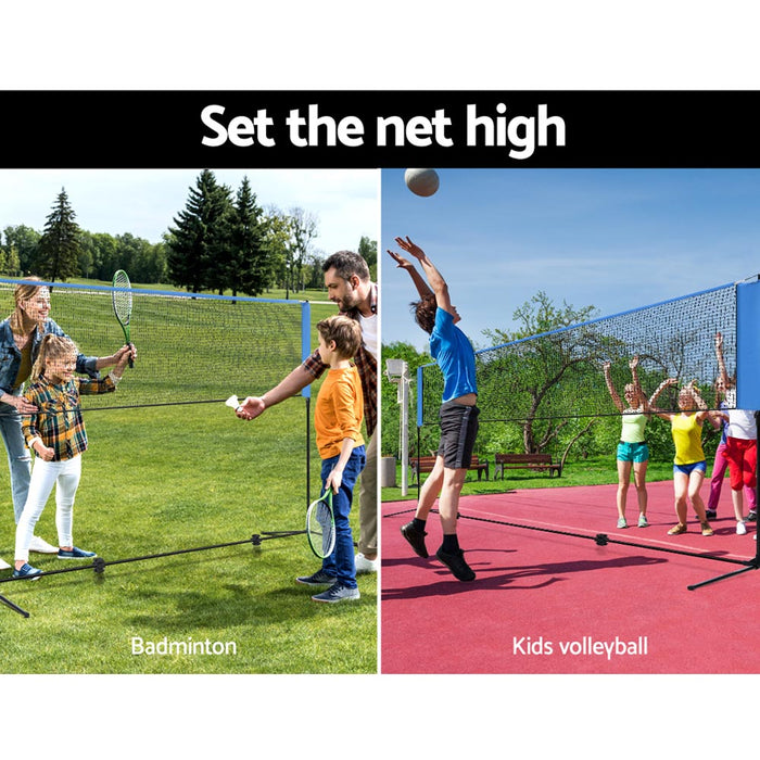 Danoz Direct - Everfit 4m Badminton Tennis Net Portable Volleyball Kit Adjustable Height