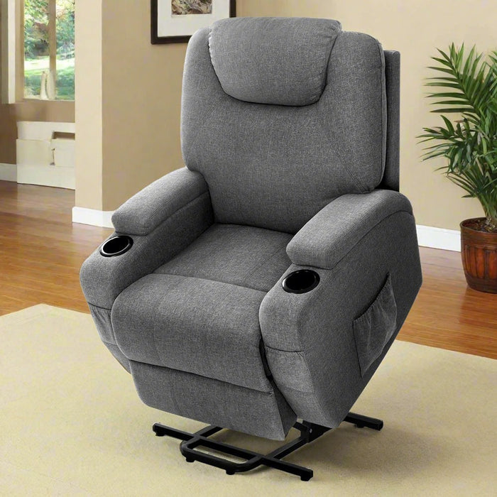 Danoz Direct - Artiss Recliner Chair Lift Assist Heated Massage Chair Velvet Milio