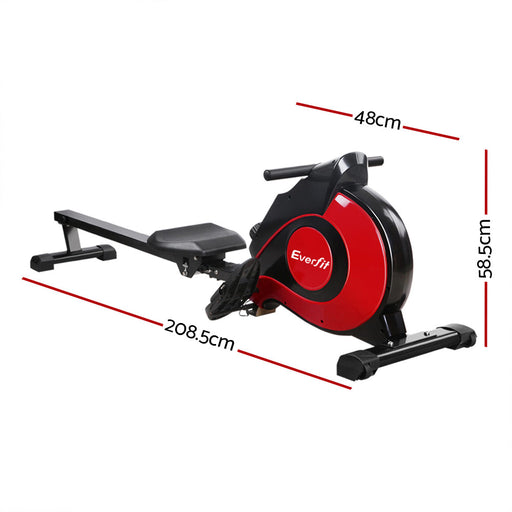 Danoz Direct - Everfit Rowing Machine Rower Magnetic Resistance Exercise Gym Home Cardio Red