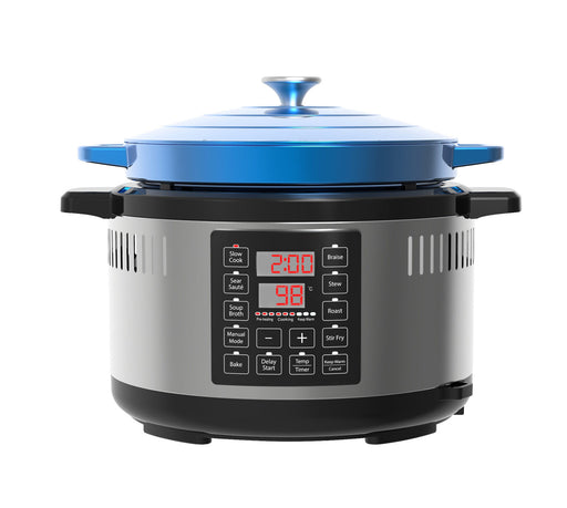Danoz Direct - 6.5L Smart Digital Dutch Oven w/ 8 Cook Settings, Stainless Steel