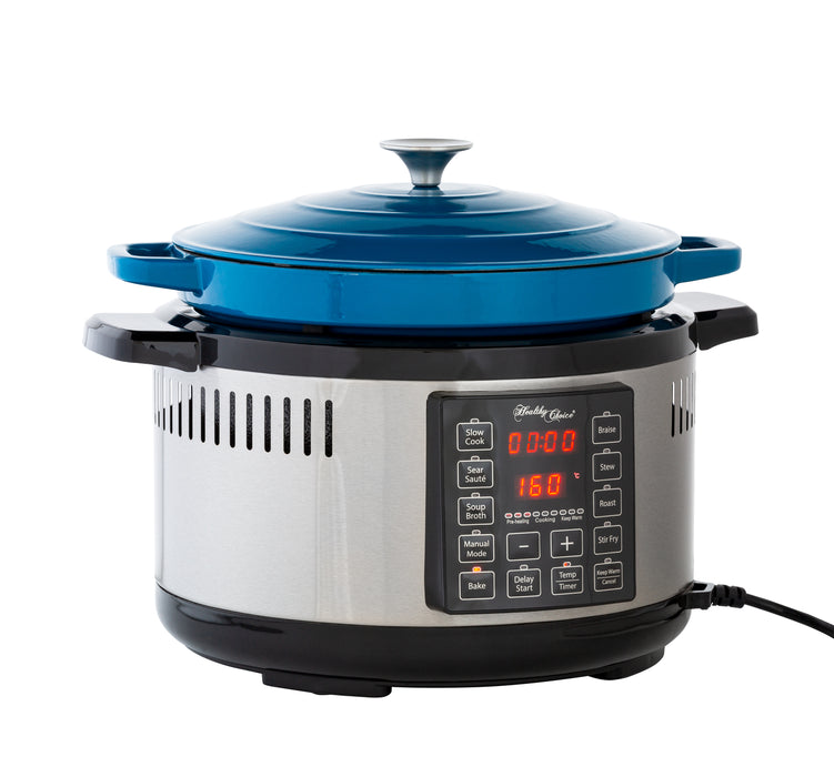 Danoz Direct - 6.5L Smart Digital Dutch Oven w/ 8 Cook Settings, Stainless Steel