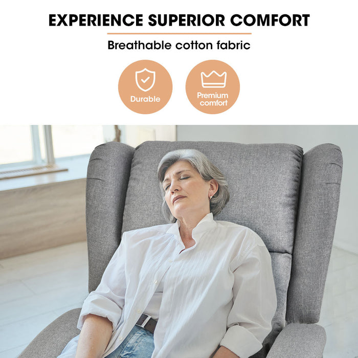 Danoz Direct - FORTIA Electric Recliner Lift Heat Chair for Elderly, Massage, Heat Therapy, Aged Care, Grey