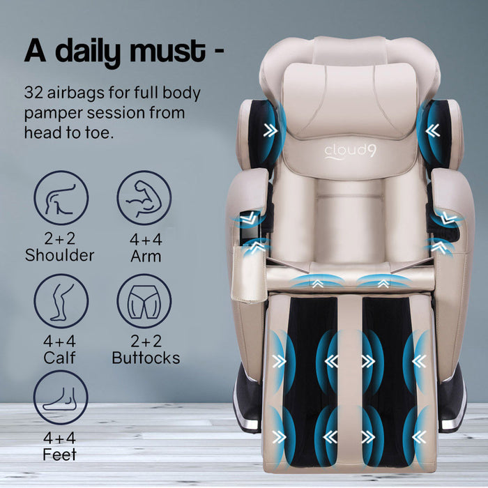 Danoz Direct - FORTIA Electric Massage Chair Full Body Reclining Zero Gravity Shiatsu Recliner Back Kneading