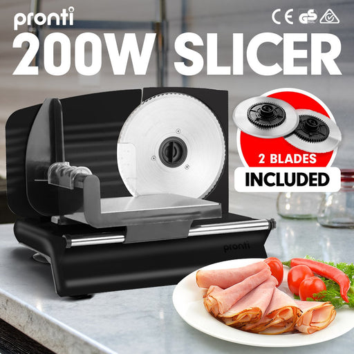 Danoz Direct - Pronti Electric Meat Slicer- Food Cheese Processor Vegetable Kitchen Deli