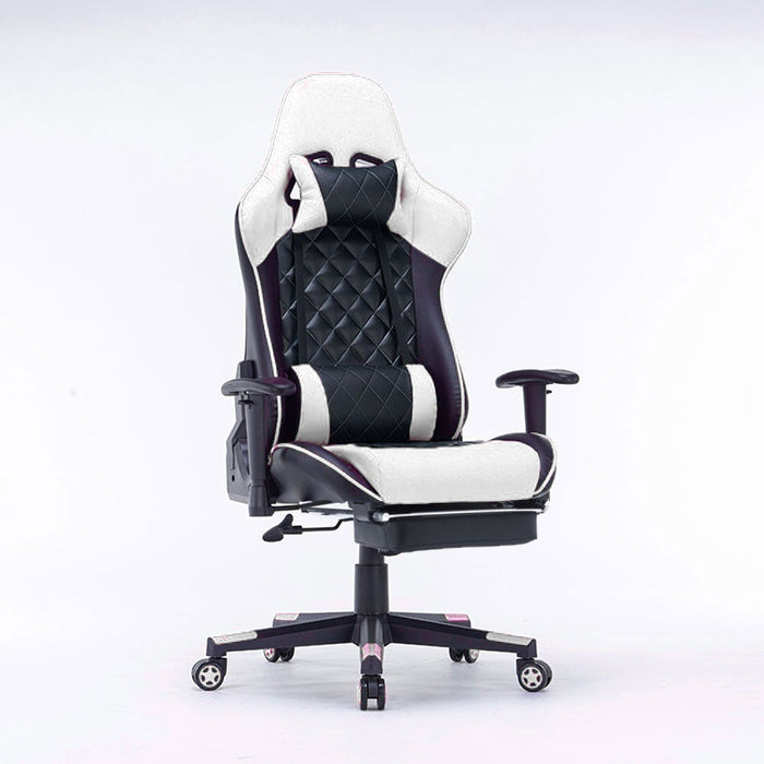 Danoz Direct - Gaming Chair Ergonomic Racing chair 165° Reclining Gaming Seat 3D Armrest Footrest Black Purple