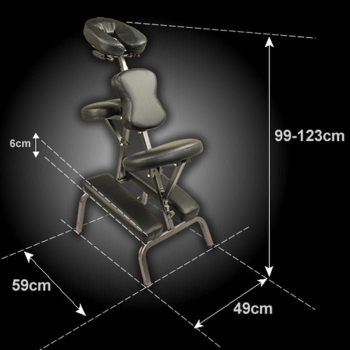 Danoz Direct - Forever Beauty Black Portable Beauty Massage Foldable Chair Table Therapy Waxing Aluminium