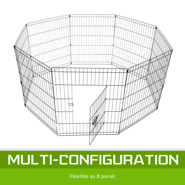 Danoz Direct - Paw Mate Pet Playpen 8 Panel 24in Foldable Dog Cage + Cover