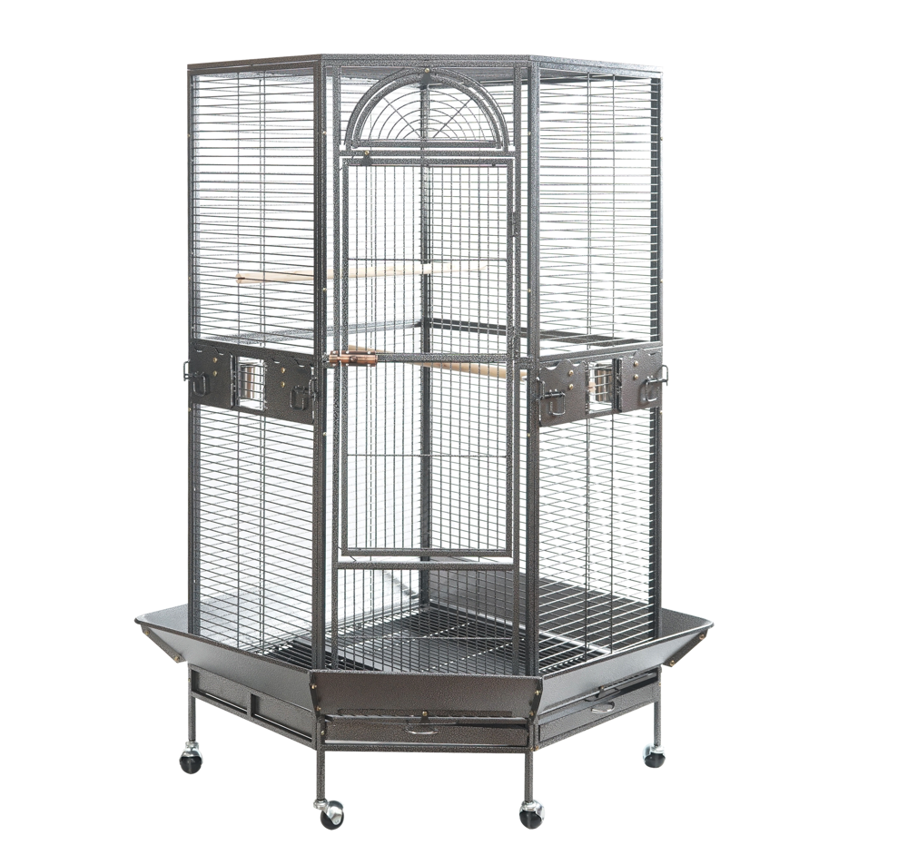 Danoz Direct - YES4PETS 161 cm XL Corner Bird Cage Pet Parrot Aviary Perch Castor Wheel