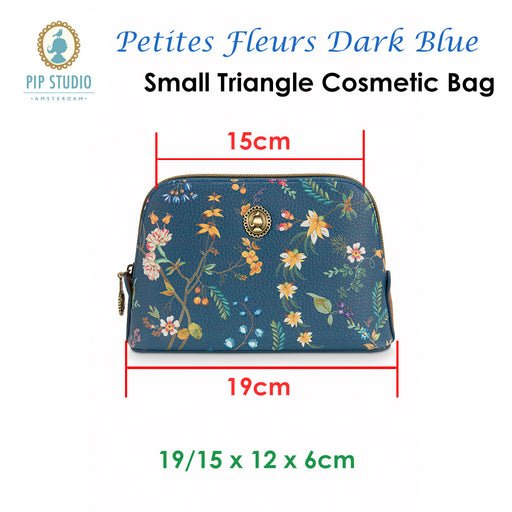 Danoz Direct - PIP Studio Petites Fleurs Dark Blue Small Triangle Cosmetic Bag