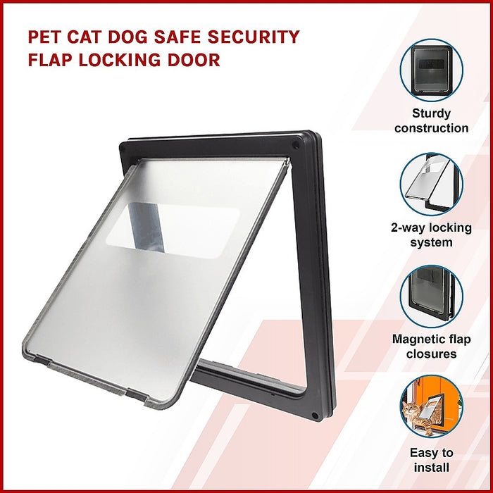 Danoz Direct - Pet Cat Dog Safe Security Flap Locking Door