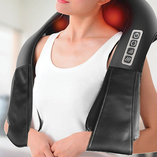 Danoz Direct - Shiatsu Neck & Back Massager with Heat Deep Kneading Massage Pillow for Shoulder