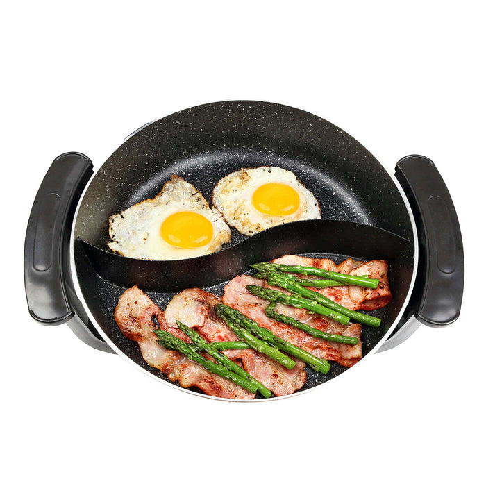 Danoz Direct - Electric Fry Pan with Cooking Divider, 3.5L Capacity, Non-Stick