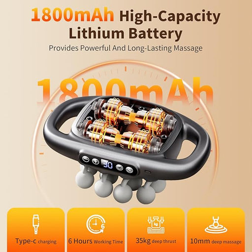 16 - Head Massage Gun Set, Deep Tissue Percussion Massager with 3 Modes & 30 Intensities,Quiet Muscle Massage Gun for Back,Shoulders, Legs, Foot, Body Muscle Pain Relief Christmas gifts - danozdirect