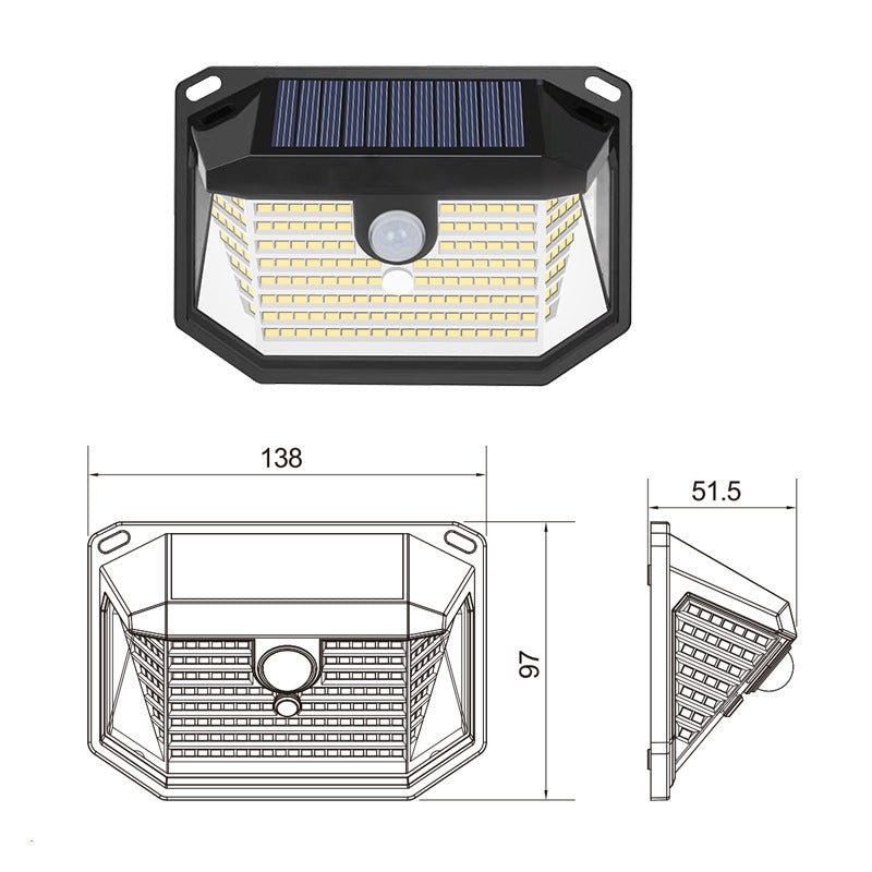 2-Pack Solar Motion Sensor Wall Light(178-Bead LED) - 3 Lighting Modes ...
