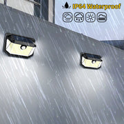 2 - Pack Solar Motion Sensor Wall Light(178 - Bead LED) - 3 Lighting Modes, IP64 Waterproof, Three - Sided Wide - Angle Lighting for Outdoor Security and Garden Lighting - danozdirect