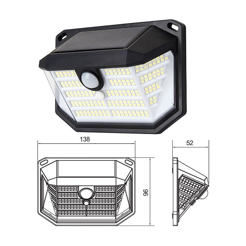 2-Pack Solar Motion Sensor Wall Light(230-Bead LED) - 3 Lighting Modes ...