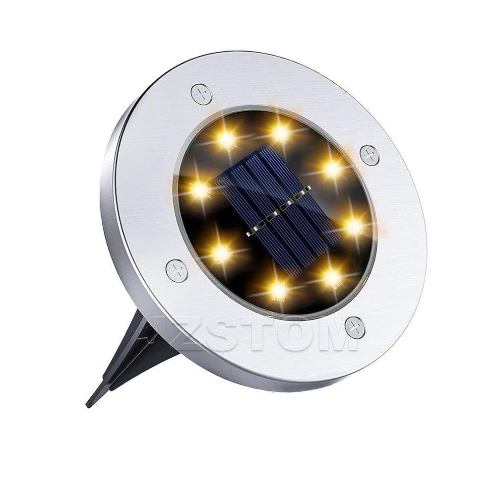 4-Pack Classic Large 8 LED Solar In-Ground Yellow Light Set (12 x 12 x ...
