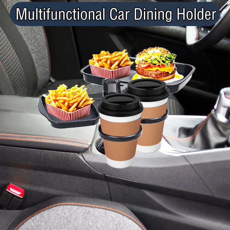 Danoz Car Cup Holder Tray-Expander-3 In 1 Detachable Food Table Tray With Solid Base-Road Trip Essentials Accessories Gadgets