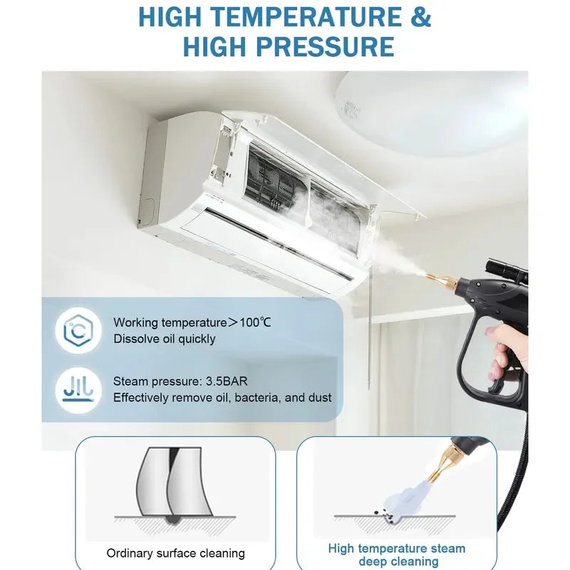 Danoz SteamSmart 3000W Commercial Steam Cleaner 💨 | 20-Second Heat-Up | 100–115°C Steam | Dry & Wet Modes | Ozone Disinfection | Air Con, Kitchen, Car & More | CE Certified!