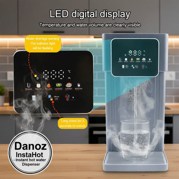 Danoz InstaHot - Instant hot Water Dispenser, LCD digital Hot Dinking Fountain, Make instant Tea, Coffee, Noodles, Soups and more...