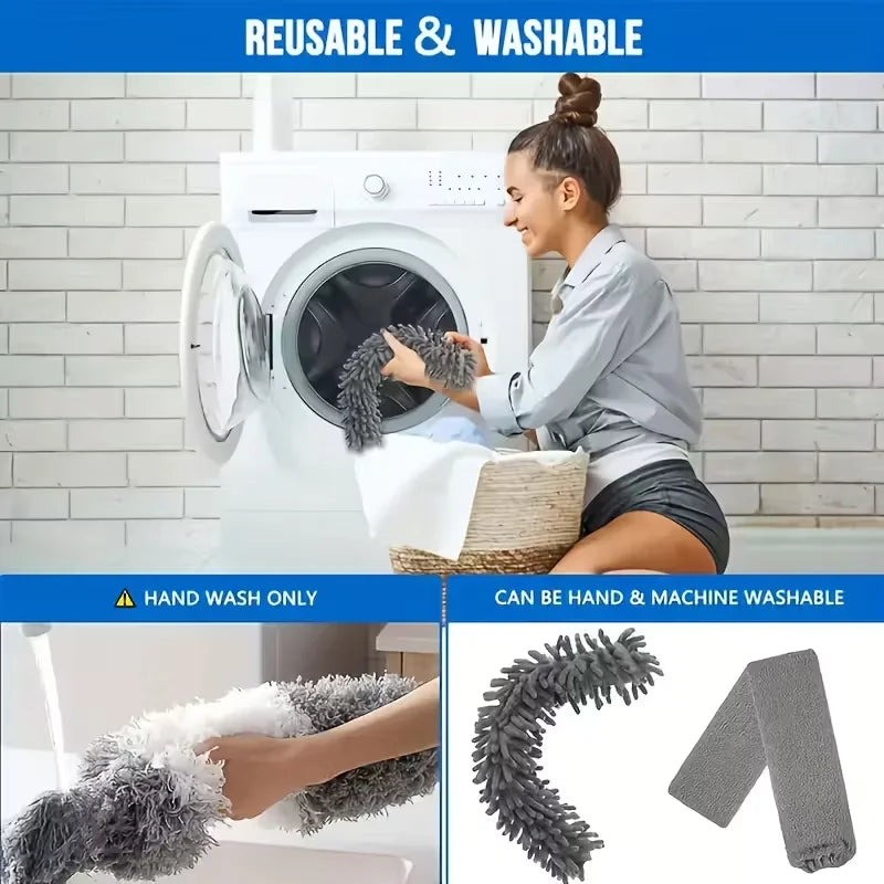 🧹 Danoz CleanSmart DusterMaster | Microfiber Duster | 112.6" Telescopic Extension Pole | High Ceilings, Fans & Spider Webs | Reusable & Washable | 4-Piece Set | Free Postage!